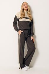 LTS Tall Women's Chocolate Brown Side Stripe Wide Leg Joggers | Long Tall Sally 3