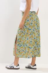 PixieGirl Petite Women's Green Ditsy Floral Midi Skirt | PixieGirl 2