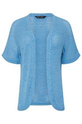 M&Co Blue Short Sleeve Tape Knit Cardigan | M&Co 5