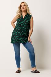 YOURS Plus Size Black Polka Dot Collared Top | Yours Clothing 1