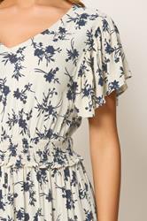 M&Co White Floral Print Shirred Waist Maxi Dress | M&Co 4