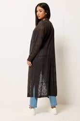M&Co Petite Chocolate Brown Pointelle Longline Cardigan | M&Co 2