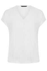 EVANS Curve White Cotton Crochet Trim Top
