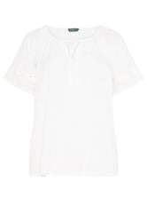 YOURS Curve White Broderie Anglaise Scallop Blouse