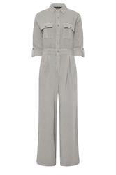PixieGirl Petite Mono de pernera ancha gris claro lavado ácido
