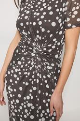 M&Co Brown Polka Dot Twist Front Mesh Maxi Dress | M&Co 5