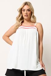 YOURS Plus Size White Cami Swing Vest Top | Yours Clothing 3