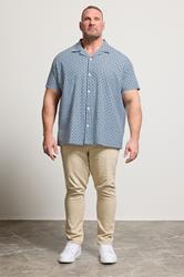 BadRhino Big & Tall Blue Geometric Poplin Shirt | BadRhino 2