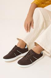 Chocolate Brown Panelled Trainers In Extra Wide EEE Fit | Yours Clothing 3