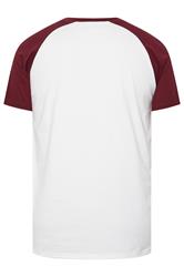 BadRhino Big & Tall Red & White Extra Long Raglan Football T-Shirt | BadRhino 6