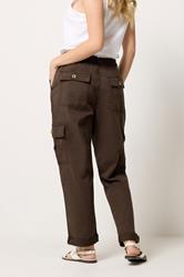 M&Co Chocolate Brown Cargo Trousers | M&Co 2