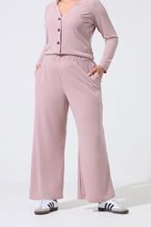 LIMITED COLLECTION Plus Size Pink Crinkle Wide Leg Trousers | Yours Clothing 1