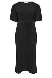 YOURS LONDON Curve Black Ruffle Hem Wrap Maxi Dress
