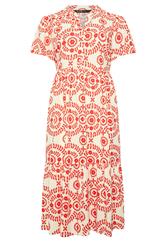 YOURS Curve Red Floral Half Placket Maxi Dress