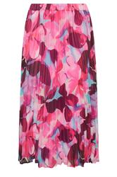 YOURS Curve Pink Pleated Floral Skirt