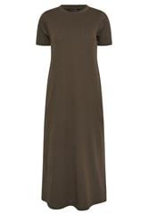PixieGirl Petite Chocolate Brown Cotton T-Shirt Maxi Dress