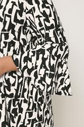 YOURS Plus Size Black Abstract V-Neck Top | Yours Clothing 4
