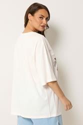 YOURS Plus Size White Embellished Oversized T-shirt | Yours Clothing 2