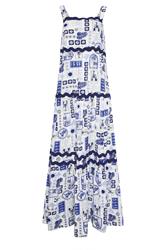 LTS Tall Blue Postcard Print Maxi Dress