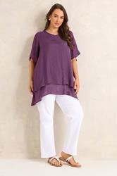 EVANS Plus Size Purple Double Layer Angel Top | Evans 1