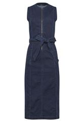 LTS Tall Mid Blue Zip Front Denim Midi Dress