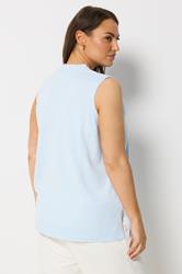 YOURS Plus Size Blue Knitted Waistcoat | Yours Clothing 2