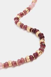 Gold Tone Mixed Beaded Necklace | Yours Clothing 2