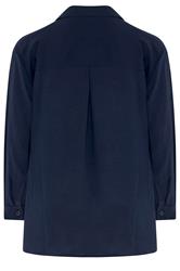 EVANS Curve Navy Blue Long Sleeve Shirt | Evans 6