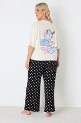 YOURS Plus Size Ivory White 'Girls Night' Polka Dot Pyjama Set | Yours Clothing 5