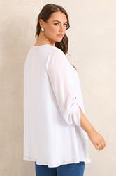 EVANS Plus Size White Double Layer Blouse | Evans 2
