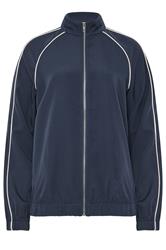 LTS Tall Women's Navy Blue Piped Funnel Neck Jacket | Long Tall Sally 1