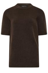 LTS Tall Chocolate Brown Short Sleeve Knit Jumper | Long Tall Sally  5