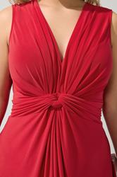 YOURS LONDON Plus Size Red Abstract Knot Detail Dress | Yours Clothing 4