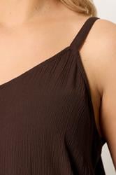 YOURS Plus Size Brown Crinkle Swing Cami Top | Yours Clothing 4