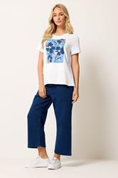 M&Co White Floral Graphic Print Cotton T-Shirt | M&Co 2