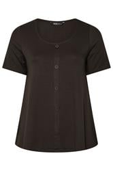 YOURS Plus Size Chocolate Brown Button Front Top | Yours Clothing 5