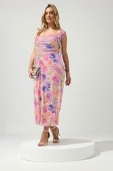 YOURS LONDON Plus Size Nude Floral Ruffle Dress 1