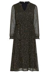 M&Co Petite Brown Abstract Spot Midi Dress | M&Co 1