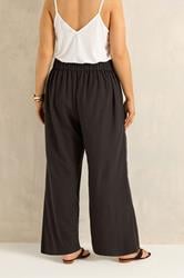 EVANS Plus Size Chocolate Brown Tailored Linen Trousers | Evans 4