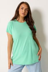 YOURS Plus Size Mint Green Core Basic T-Shirt | Yours Clothing 3