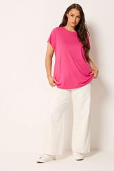 YOURS 3 PACK Plus Size Teal Blue & Pink Core T-Shirts | Yours Clothing 5