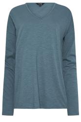 LTS Tall Women's 2 Pack Pink & Blue V-Neck Long Sleeve Cotton T-Shirts | Long Tall Sally 8