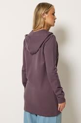 LTS Tall Women's Burgundy Red Cotton Longline Zip Hoodie | Long Tall Sally 2