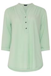 M&Co Green Textured Half Placket Shirt