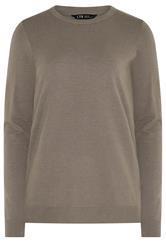 LTS Tall Mocha Brown Knitted Crew Neck Jumper