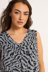 YOURS Plus Size Grey Abstract Animal Front Vest Top | Yours Clothing 4