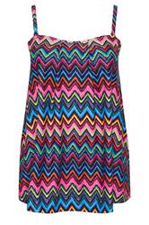 YOURS Plus Size Black Chevron Print Tankini Top | Yours Clothing 7