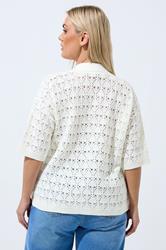 LIMITED COLLECTION Plus Size White Crochet Shirt | Yours Clothing 2