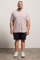 BEN SHERMAN Big & Tall Maroon Red Check Print Shirt | BadRhino 2