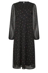 M&Co Black Spot Print Long Sleeve Chiffon Dress | M&Co 5